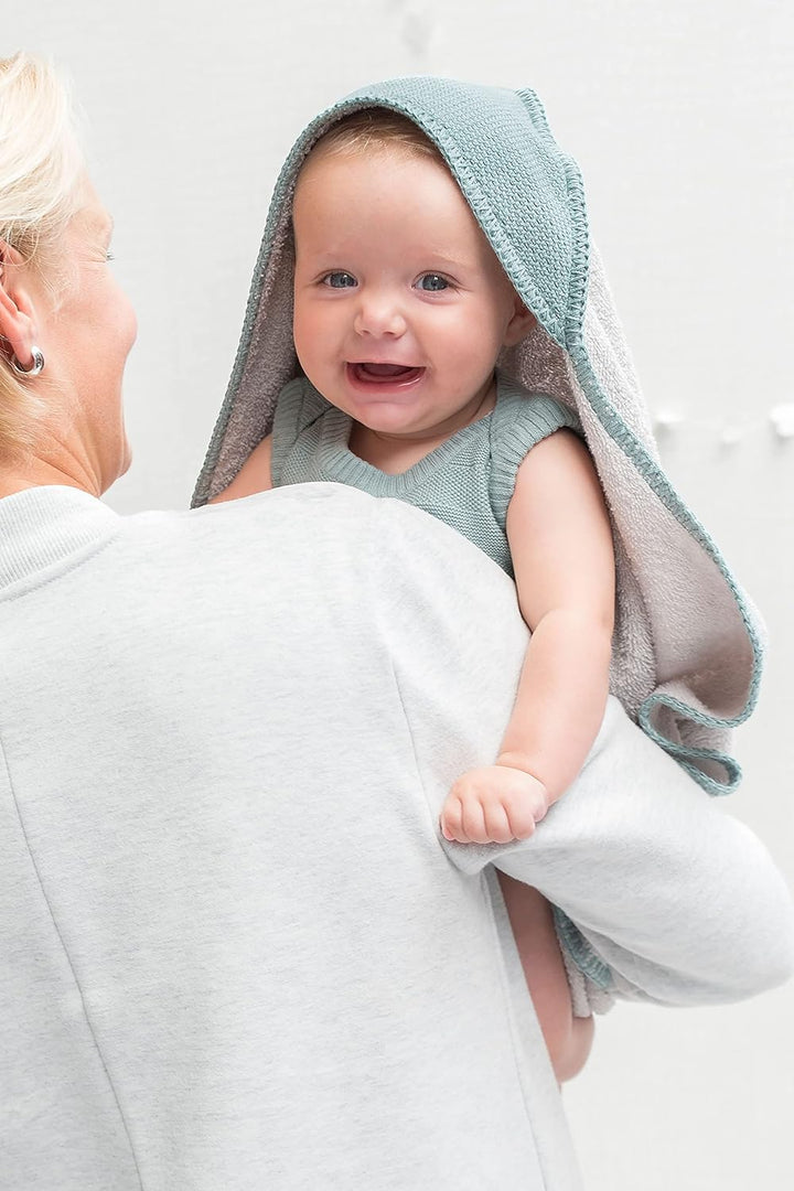 Baby's Only - Kapuzenbadetuch aus Baumwolle - 75x85 cm - für Jungen und Mädchen - Steingrün Stonegre