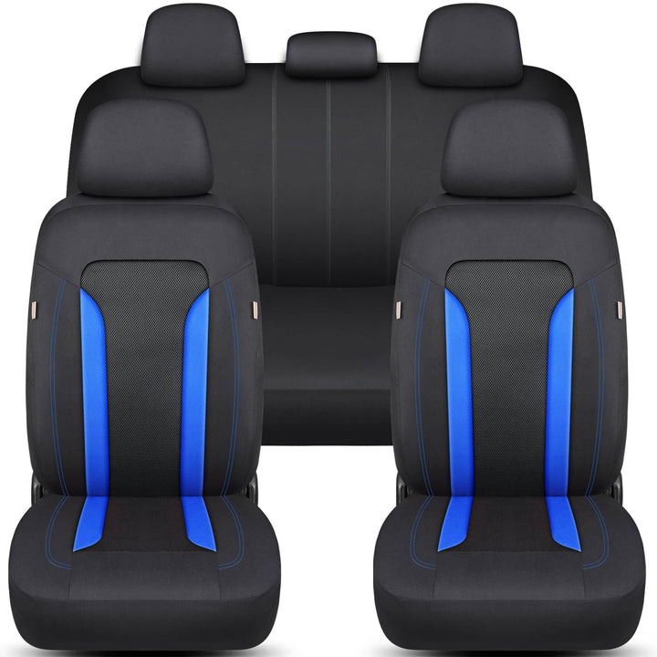 Schonbezüge-Komplettset für VW T-Roc Bj ab 2017 in Schwarz/Blau FT1