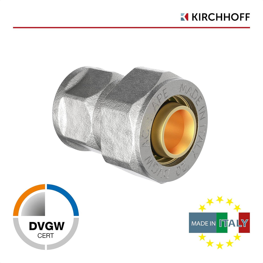 KIRCHHOFF | MSVR Rohr | 5er Set | Klemmringverschraubung 20 mm x 3/4" | Aluverbundrohr | für Heizung