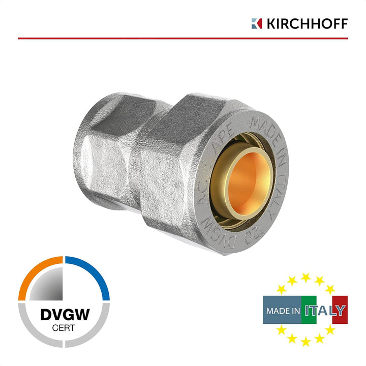KIRCHHOFF | MSVR Rohr | 5er Set | Klemmringverschraubung 20 mm x 1/2" | Aluverbundrohr | für Heizung