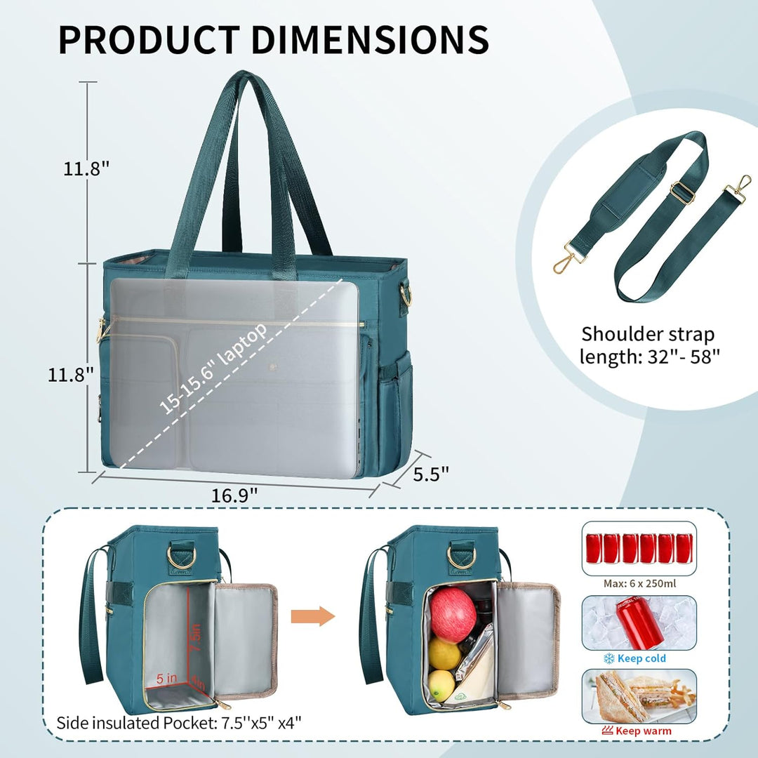 ESTARER Lehrertasche mit Erweiterter Aktenordnertasche,Arbeitstasche mit Fächern für Laptop,Tragbare
