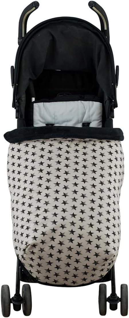 JYOKO KIDS Universal Baby Fusssack Kinderwagen, Extra Weicher Fleece für den Winter (BLACK STAR, Fle