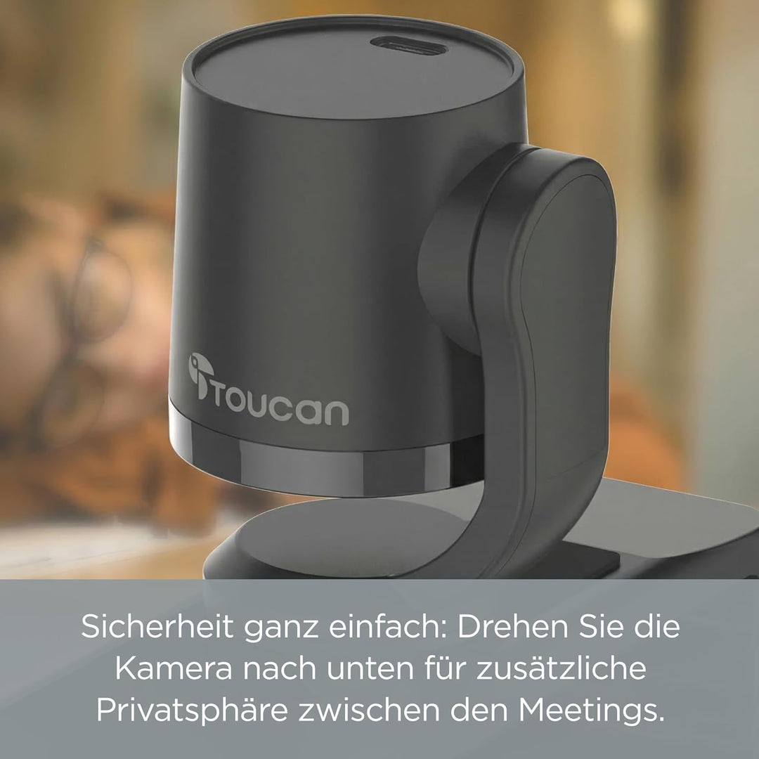 TOUCAN Streaming USB Webcam – Ihre 1080p-HD-Kamera mit 60 fps, Weitwinkel, Low-Light-Funktion und Mi