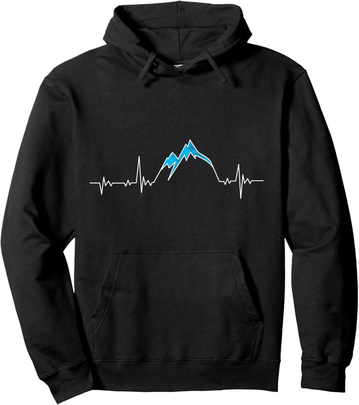Berge Hearbeat Wandern Pulslinie Bergsteiger Pullover Hoodie