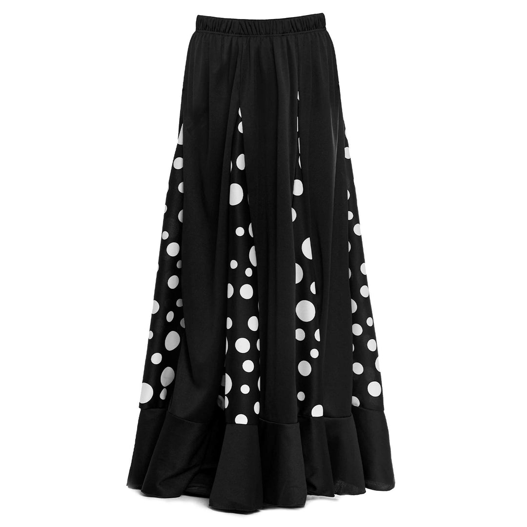 Flamenca-Rock für Damen, gepunktet, Volant, zweifarbig, Erwachsenengrössen: S bis XXL, rot, schwarz,