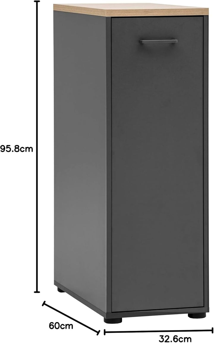Schildmeyer Apothekerschrank Solea 702052, anthrazit, 32,6 x 60 x 95,8 cm Anthrazit 32,6 x 60 x 95,8