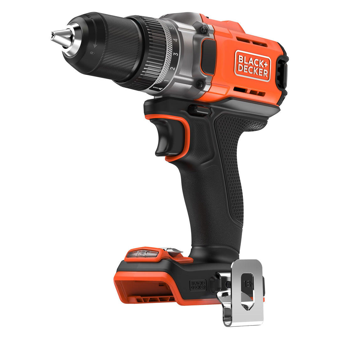 BLACK+DECKER Akku-Bohrschrauber, 18 V, max. Drehmoment 45 Nm, 2 Getriebeeinstellungen, schlüssellose