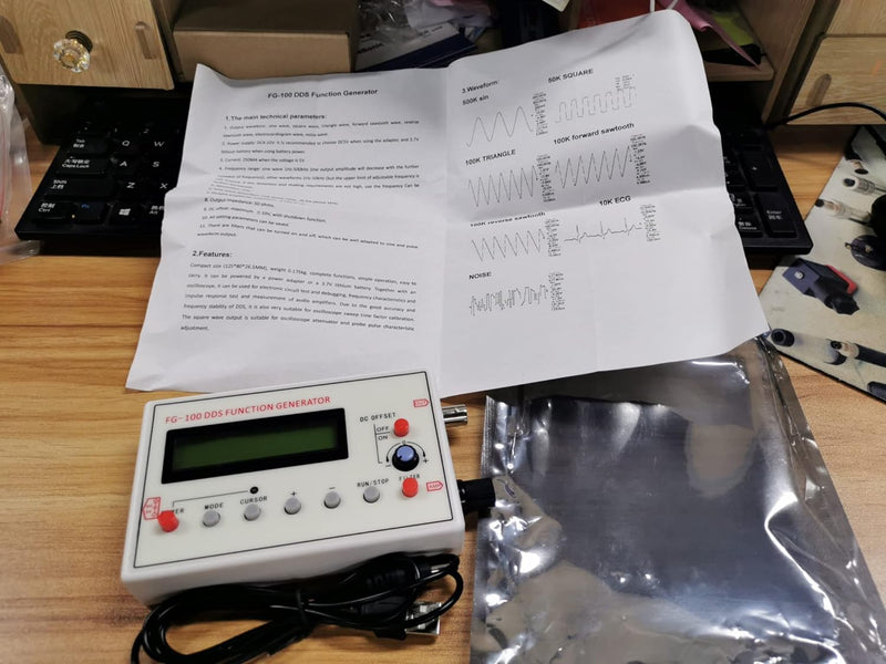 FG-100 Funktionsgenerator DDS Signalzähler Signalquellenmodul 1HZ-500KHz