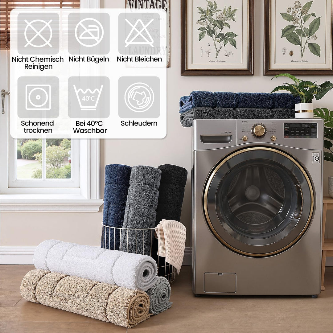 DEXI Badteppich rutschfeste,weicher Badezimmerteppich Wasserabsorbierend Badematte maschinenwaschbar