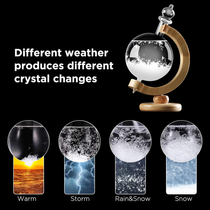 Kristall-Wettervorhersage, Sturmglas, kugelförmige Wettervorhersage-Flasche, dekorative Kristallkuge