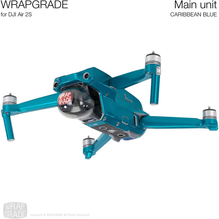 Wrapgrade Main Unit Skin kompatibel mit DJI Air 2S (CARIBBEAN BLUE)