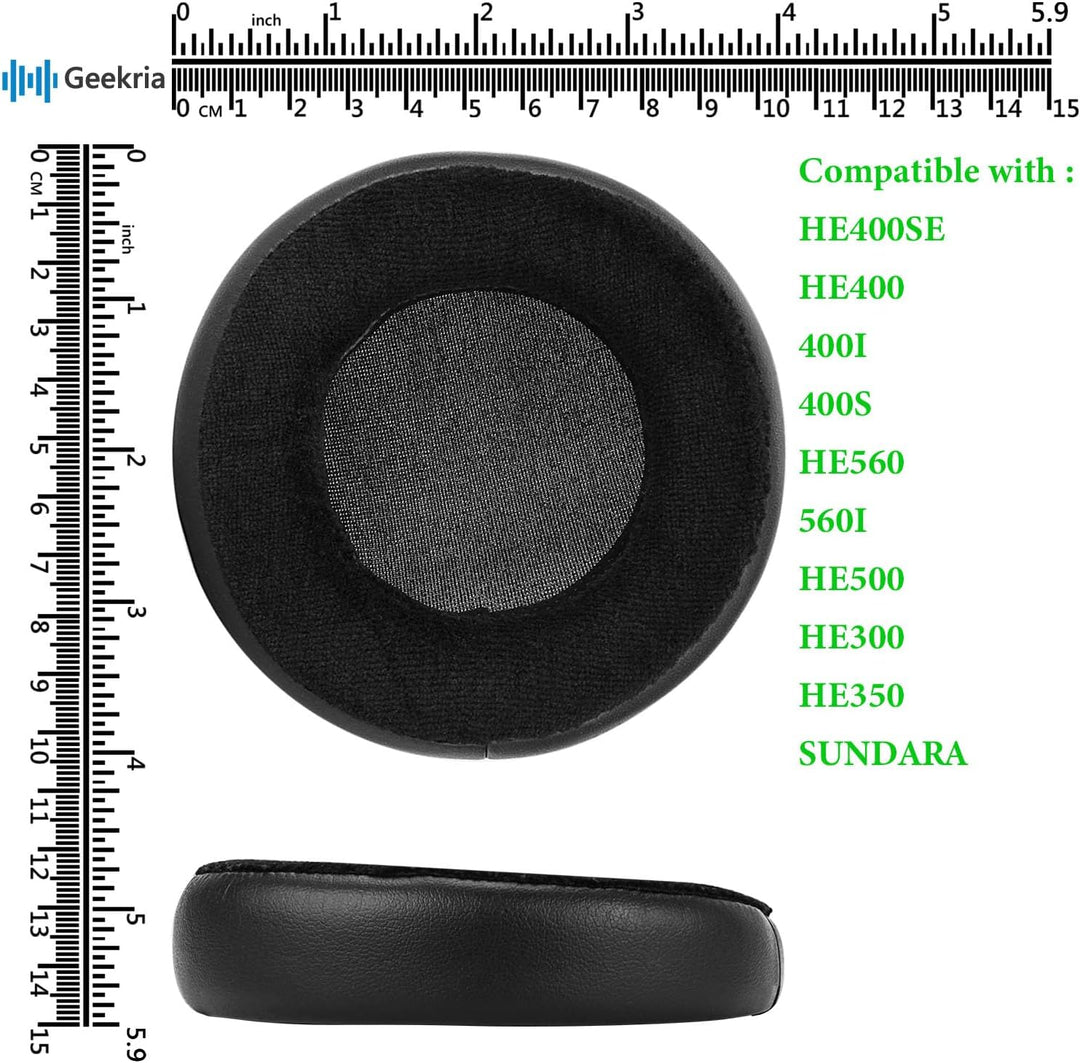 Geekria Comfort HybridVelour Ersatz-Ohrpolster, kompatibel mit Hifiman HE400SE HE400 HE400I HE400S H