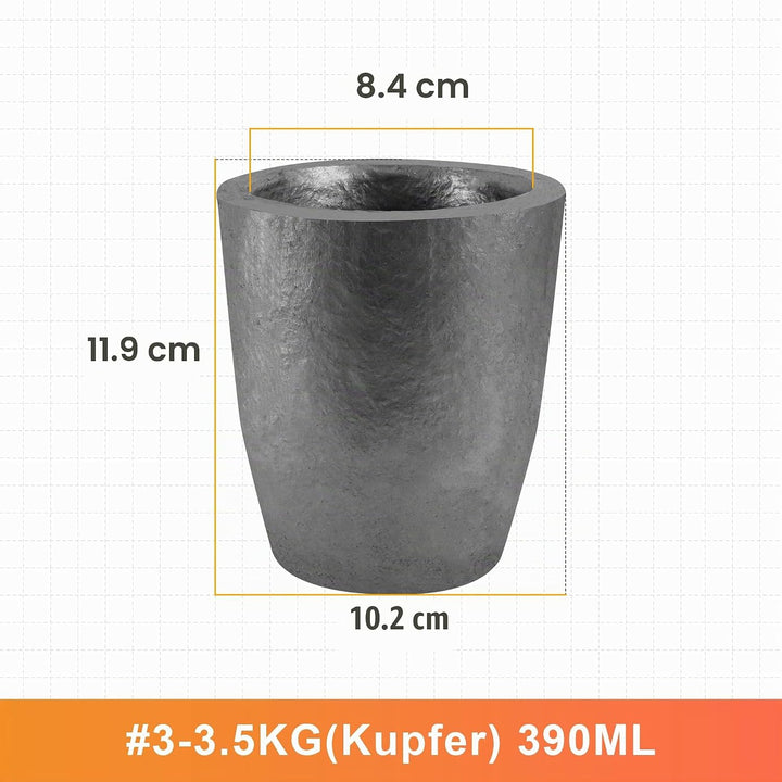 lormuzi Siliziumkarbid-Graphittiegel(3.5KG-390ML),Metallschmelze,Halten den hohen Temperaturen von 1