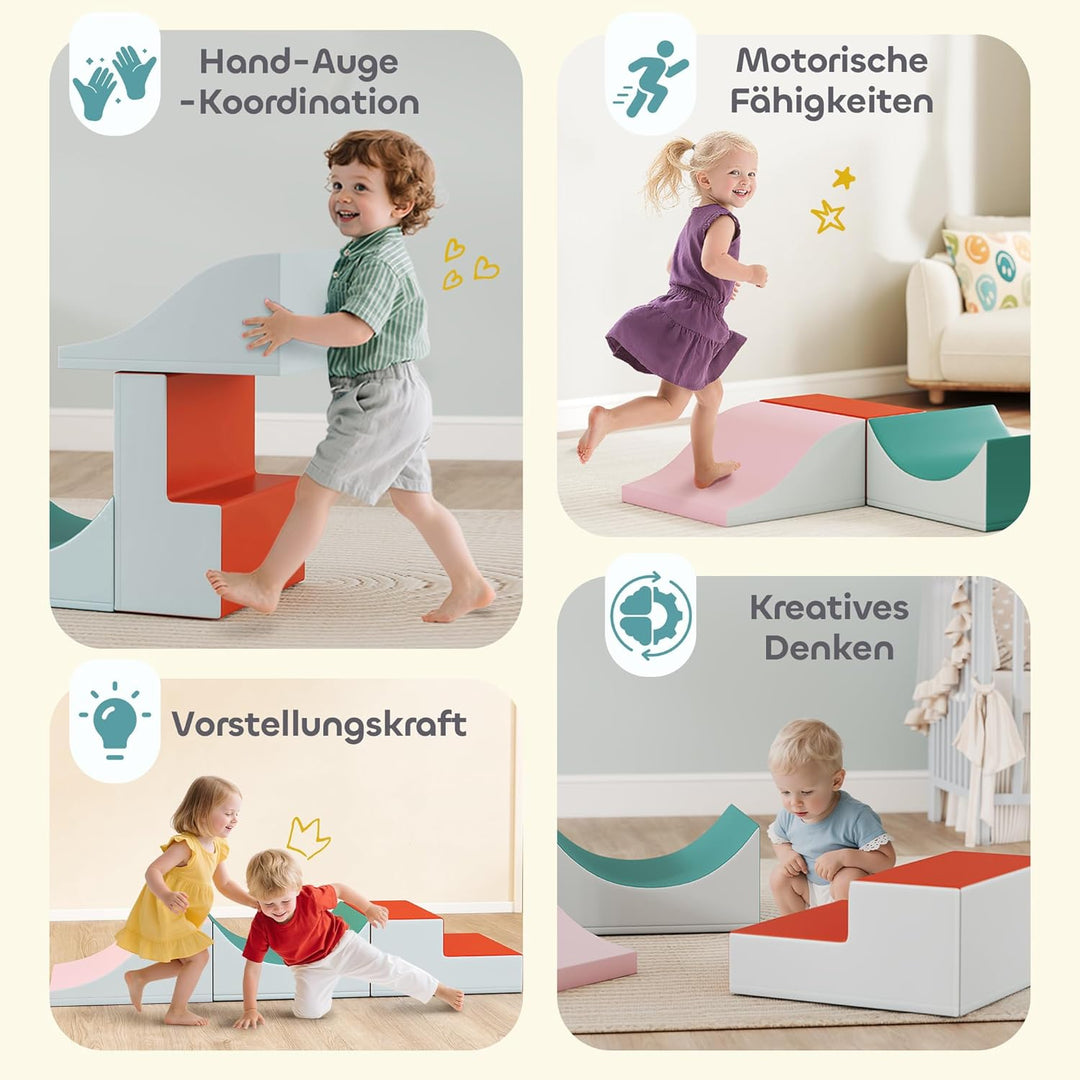 AIYAPLAY Schaumstoff Bausteine Kinder 3 Stück Klettern Softbausteine Bausteinset Grossbausteine Baby