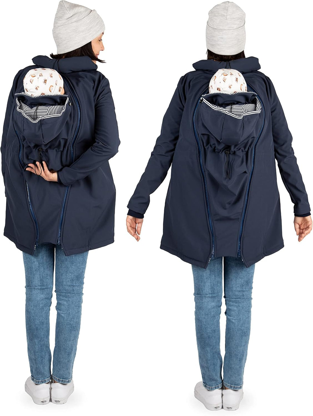 Viva la Mama 4in1 Trageparka für Tragen auf dem Rücken oder der Brust, Allwetter Softshell - PINA M