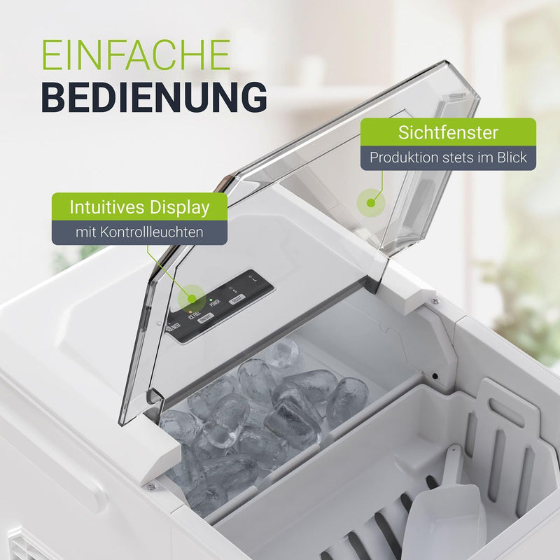 Juskys Eiswürfelmaschine IceOracle - Cocktail Eiswürfel in 6-13 min - Mini Eiswürfelbereiter für 12