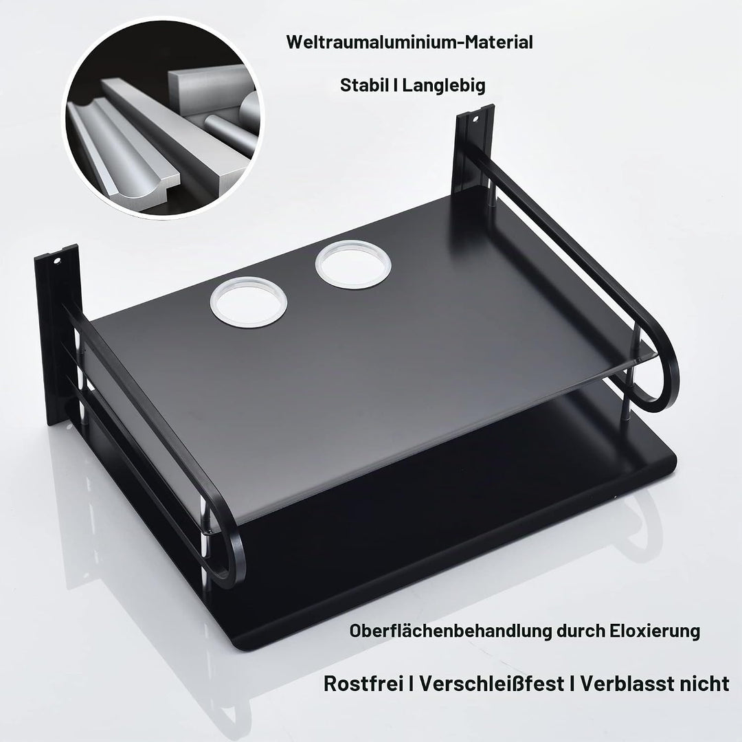 HNVNER Projektor Wand Regal, Router Ablage, Kabelboxen Halterung Multimedia Wandständer für AV-Recei