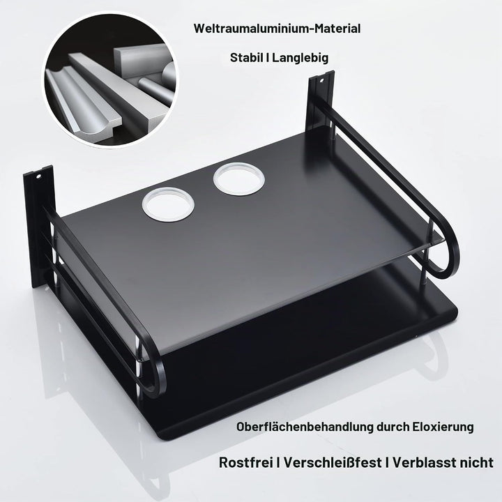 HNVNER Projektor Wand Regal, Router Ablage, Kabelboxen Halterung Multimedia Wandständer für AV-Recei