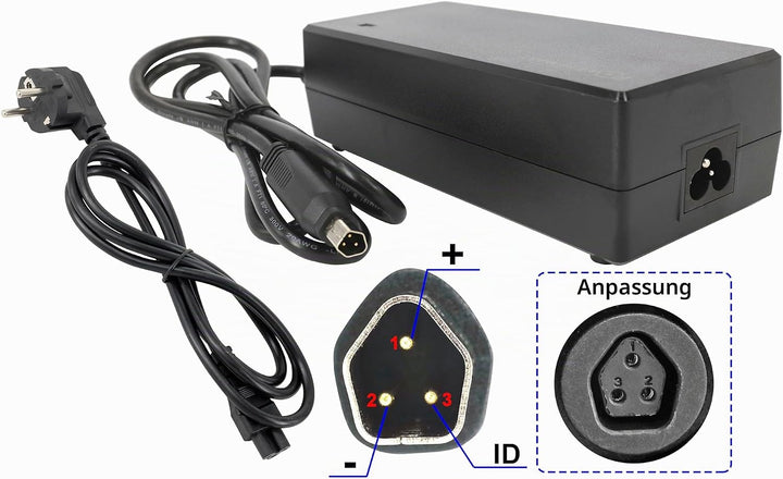 PowerSmart 2A Netzteil Ladegerät für 36V Phylion Akkus mit Pen 3-Pin Stecker