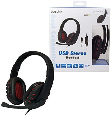 LogiLink HS0033 Stereo Headset mit integr. Mikrofon, Schwarz