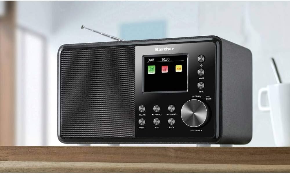 Karcher DAB 3000 - DAB+ Radio (Digitalradio, DAB plus/UKW-RDS, AUX-IN, Wecker mit Dual-Alarm, kleine