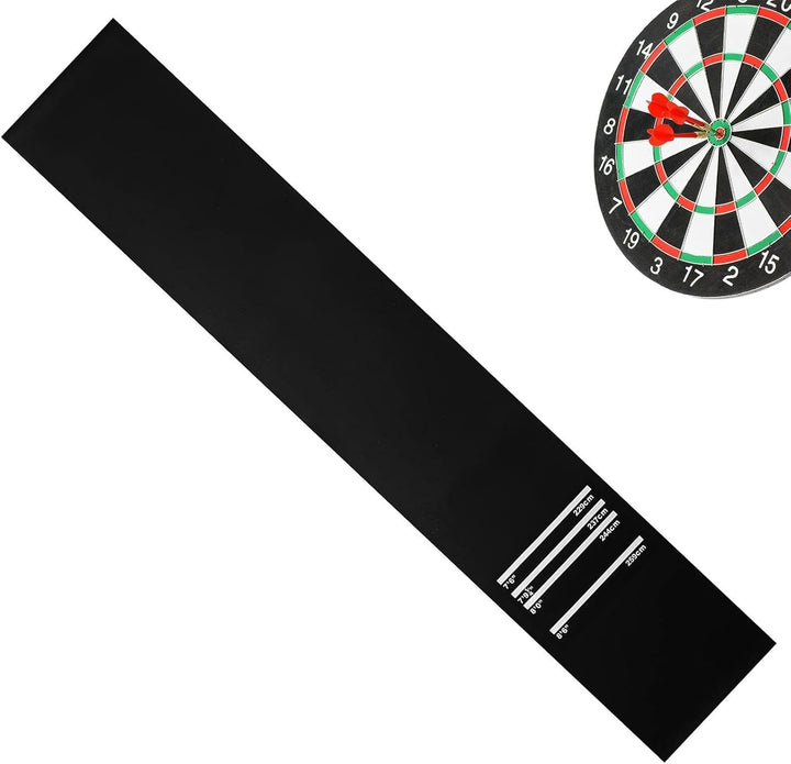 Dart Matte | rutschfeste Schutzmatte mit Stossdämpfung - mit 4 Wurfabständen 300x34 cm Dartteppich -