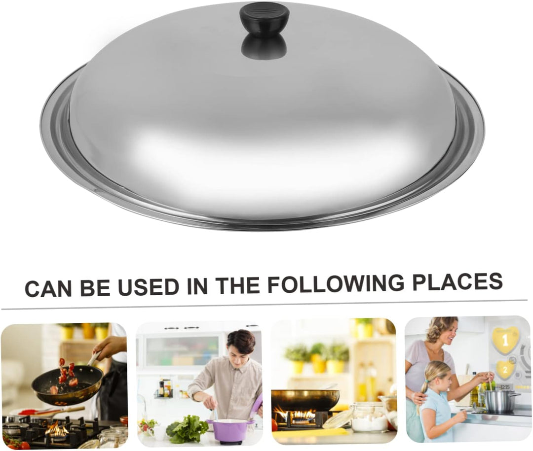 Hemoton Edelstahldeckel Universaldeckel Anti Hot Topfdeckel Verdicken Pfannendeckel mit Dampfloch fü
