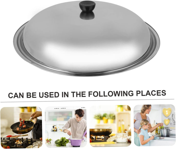 Hemoton Edelstahldeckel Universaldeckel Anti Hot Topfdeckel Verdicken Pfannendeckel mit Dampfloch fü