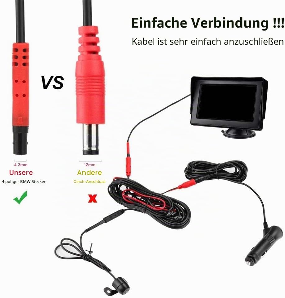 Jansite Rückfahrkamera mit Monitor 4.3&