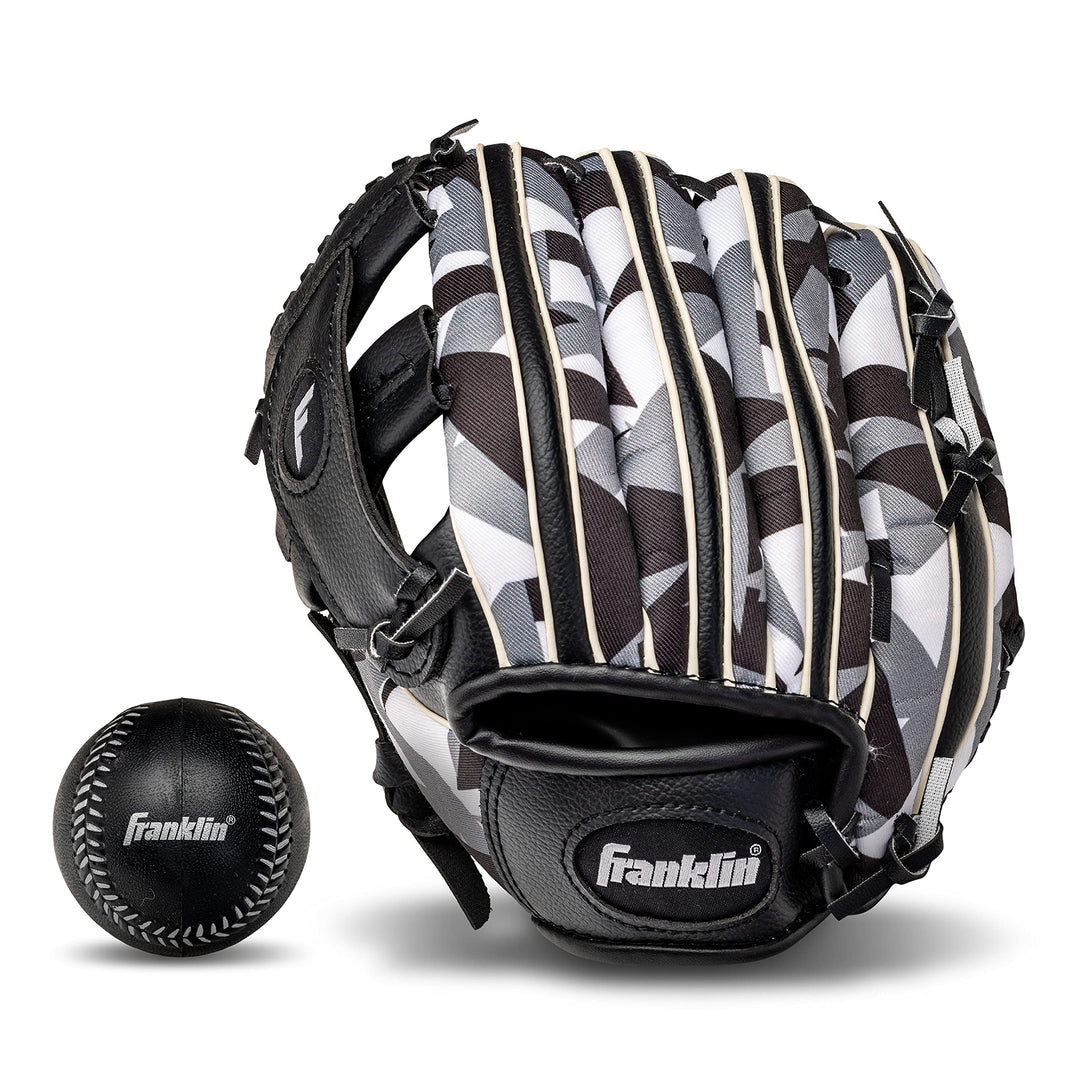 Franklin Sports RTP Teeball Performance Handschuh & Ball Combo (24,1 cm) Linke Hand Wurf schwarz / w