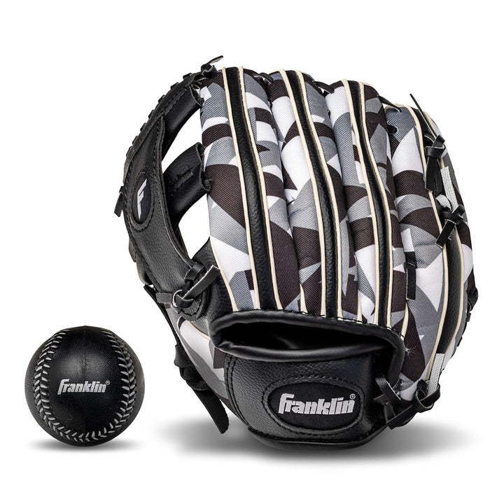 Franklin Sports RTP Teeball Performance Handschuh & Ball Combo (24,1 cm) Linke Hand Wurf schwarz / w