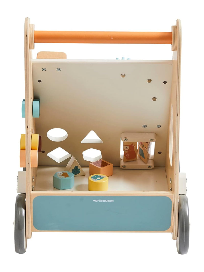 Vertbaudet VERTBAUDETActivity-Lauflernwagen mit Bremsen, Holz FSC®weiss Einheitsgrösse Weiss, Einhei