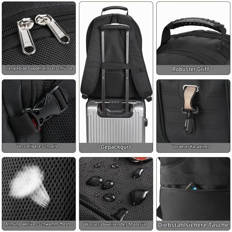 star cloud Rucksack Herren, 17 Zoll Laptop Schulrucksack Arbeitsrucksack Reiserucksack, Wasserdicht