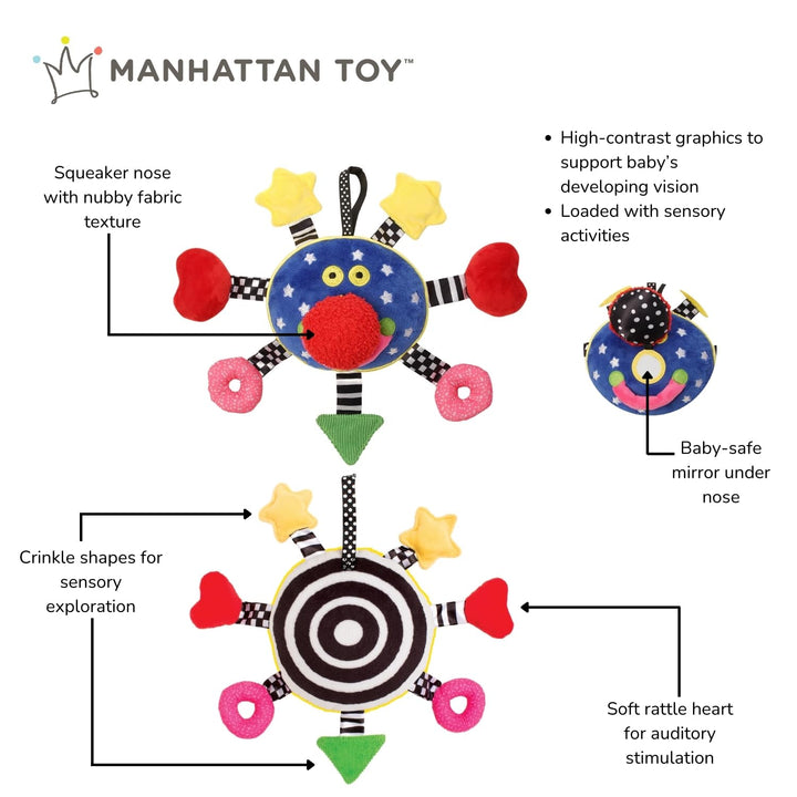 Manhattan Toy Baby Whoozit Kinderwagen- und Aktivitätsspielzeug für unterwegs, 15,2 cm