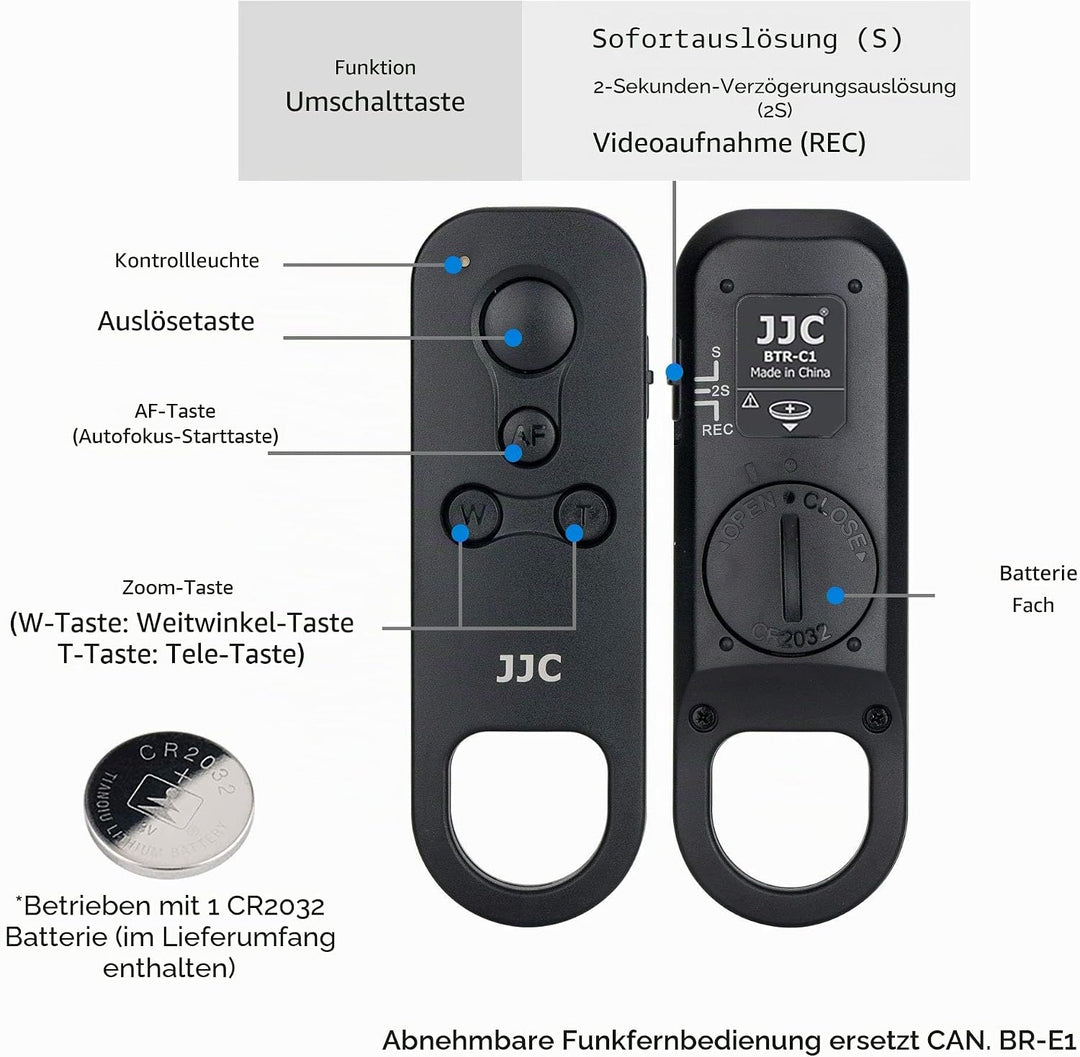 JJC Kamera Handgriff Mini Griffstativ mit BR-E1 Bluetooth Fernbedienung für Canon EOS R10 R7 R6 R5 R
