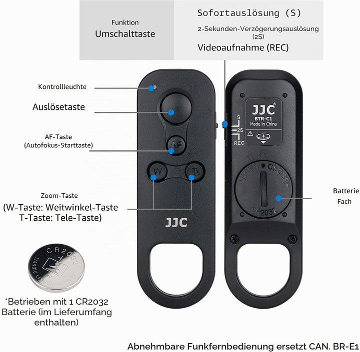 JJC Kamera Handgriff Mini Griffstativ mit BR-E1 Bluetooth Fernbedienung für Canon EOS R10 R7 R6 R5 R