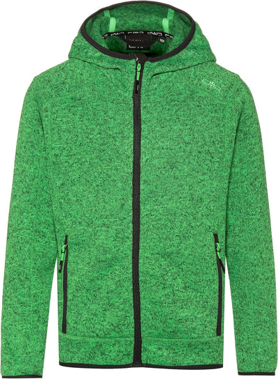 CMP Jungen Fleecejacke Knitted Fix Hood 116 Flussgelbes Fluo, 116 Flussgelbes Fluo