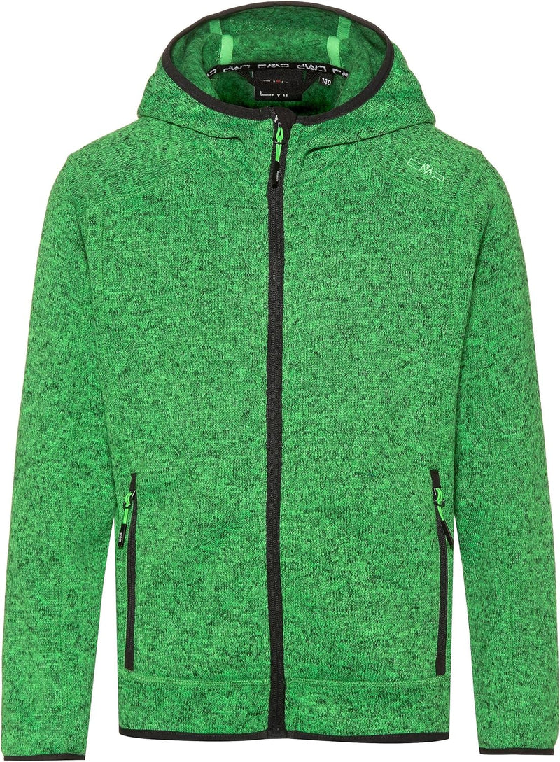 CMP Jungen Fleecejacke Knitted Fix Hood 116 Flussgelbes Fluo, 116 Flussgelbes Fluo