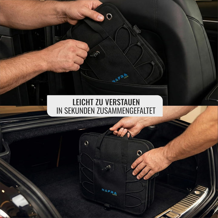Nafra Home Kofferraumtasche Auto – Aufbewahrungsbox Gross 65L Mit Deckel Und Rutschfester Basis, Fes