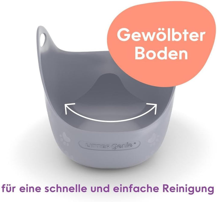 Litter Genie LitterBox Grey, Katzentoilette grau, Elegantes und praktisches Design, einfache Entleer