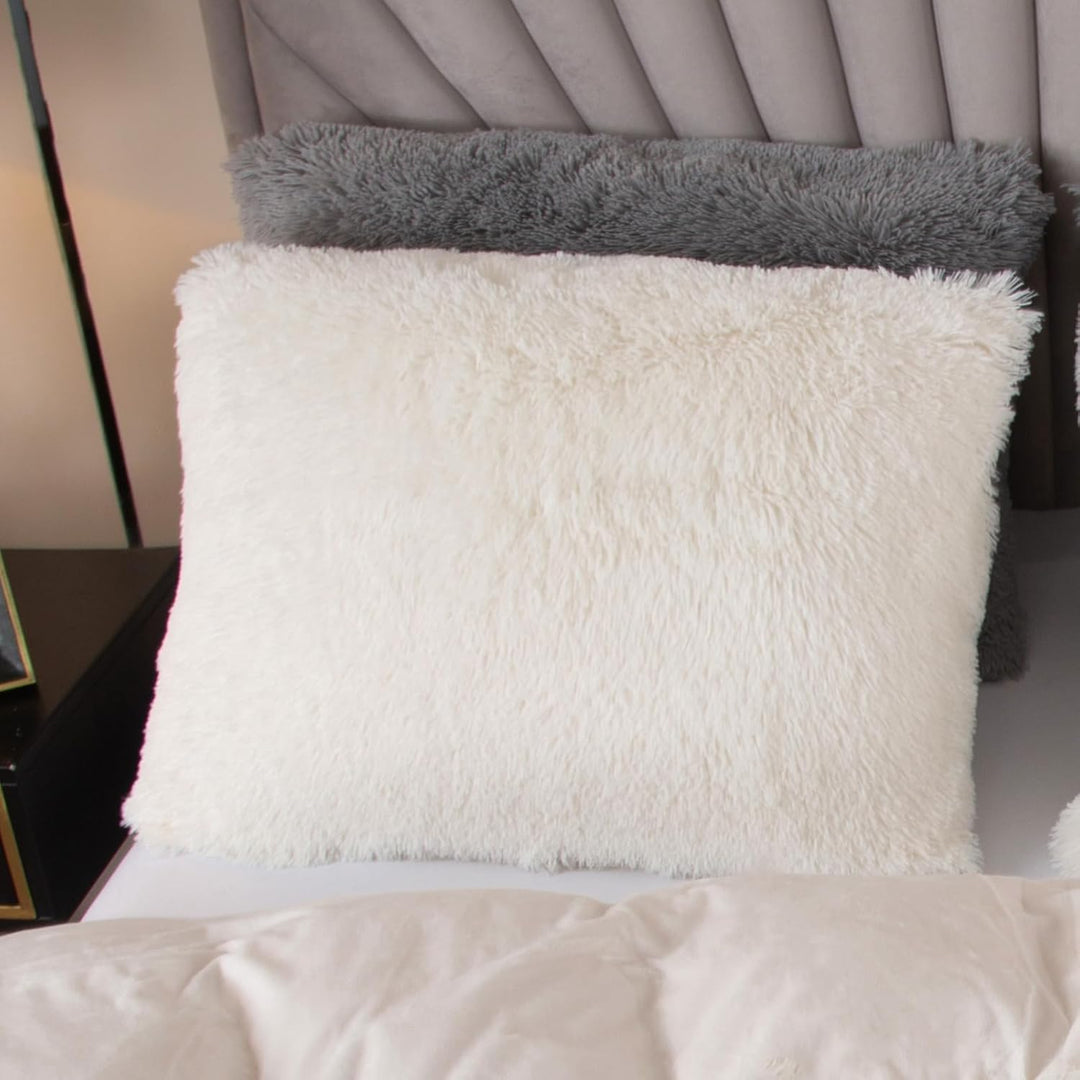 EMME Plüsch Bettwäsche Set 220x240cm Biber Flauschige Bettdecke Set für Bett Shaggy und Plüsch weich