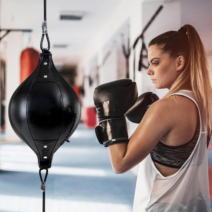 Boxing - Elastischer Boxball | Flexibler Doppelendball Aus PU Leder Für Fitness Koordinationstrainin