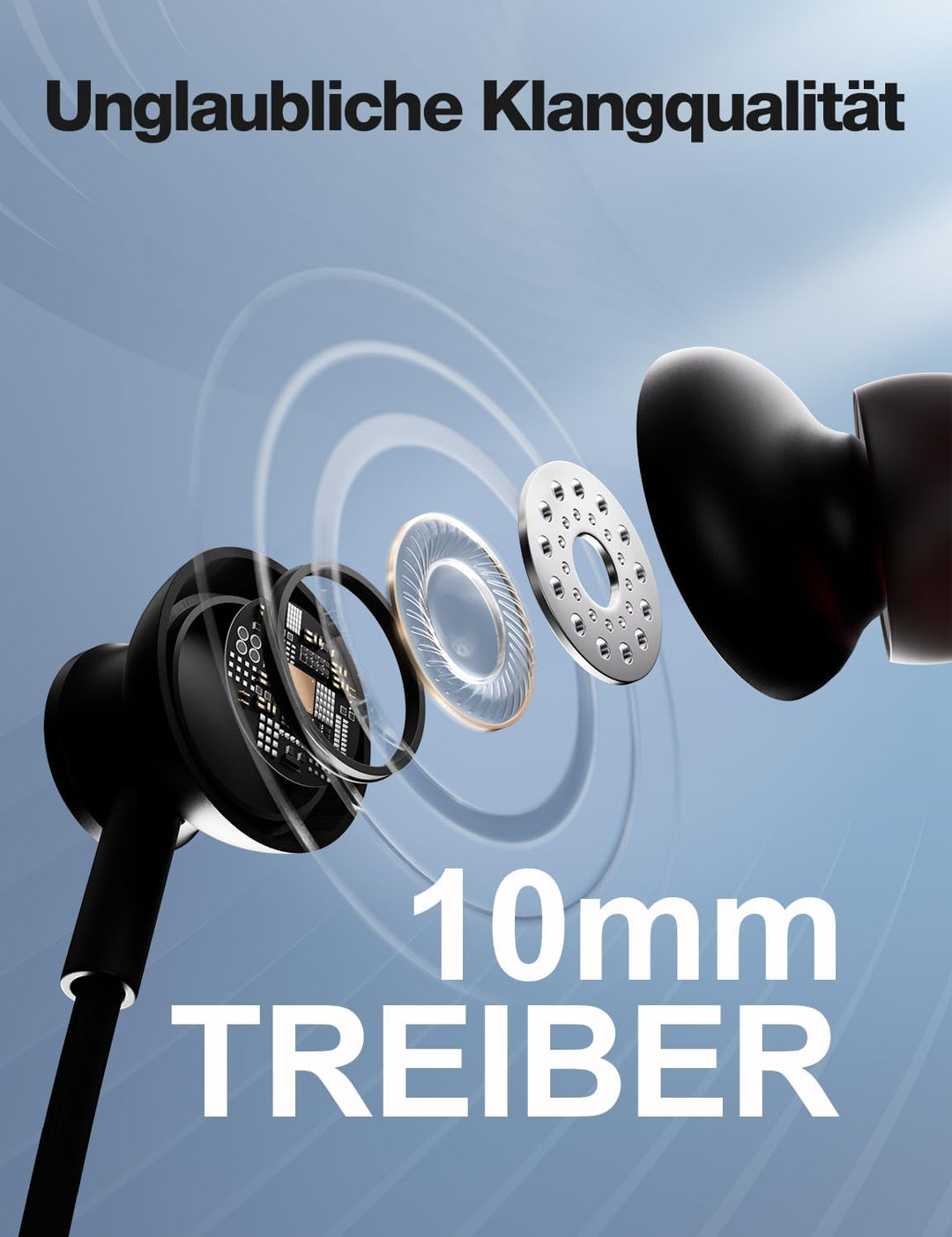 Rythflo Bluetooth Kopfhörer, 30 Std. Akkulaufzeit, In-Ear Kopfhörer – IPX7 Wasserdicht, Nackenbügel