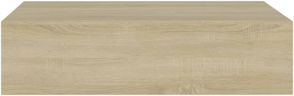 Schubladenregal 40x23,5x10 cm 2 Pcs MDF, Metall Eichefarben Wandschrank Mit Schublade Mit Schublade