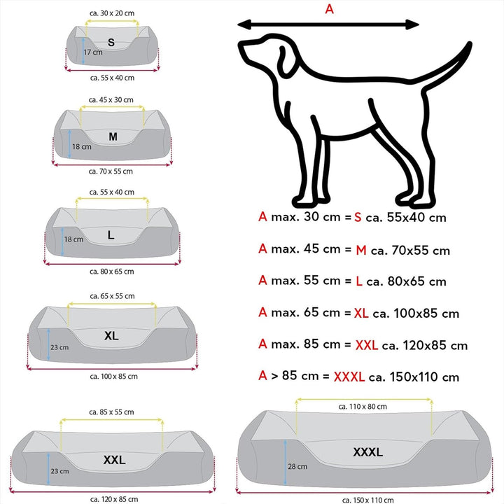 BedDog Hundebett LUPI, Hundekissen mit abziehbaren waschbaren Bezug, Hundekorb, Hundesofa, für mitte