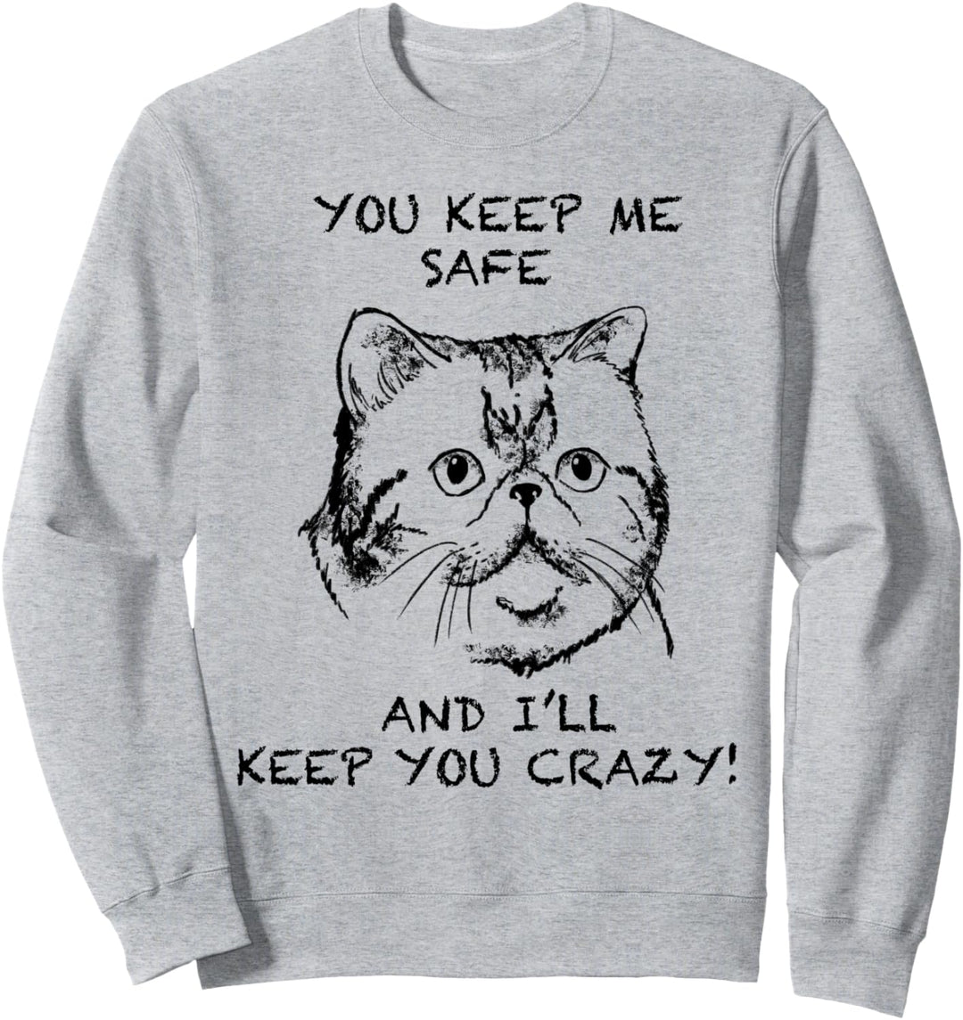 Kurzhaarkatze Lustige Katze Zitat Hand gezeichnete Kunst Sweatshirt