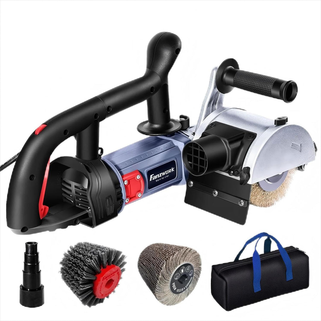 FANZWORK V2 1500 Watt Satiniermaschine zur Renovierung von Oberflächen aller Art, mit Staubsaugung-A