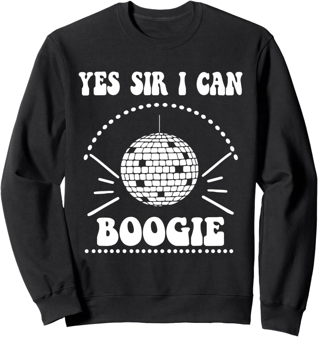 Yes Sir I Can Boogie Shirt,70s 80s Disco Shirts for Women Sweatshirt