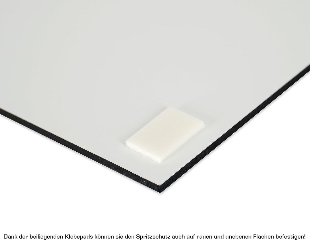Queence | Küchen Spritzschutz Marmor Weiss 60x40x0,3 cm | Küchenrückwand | Alu-DiBond | Fliesenschut