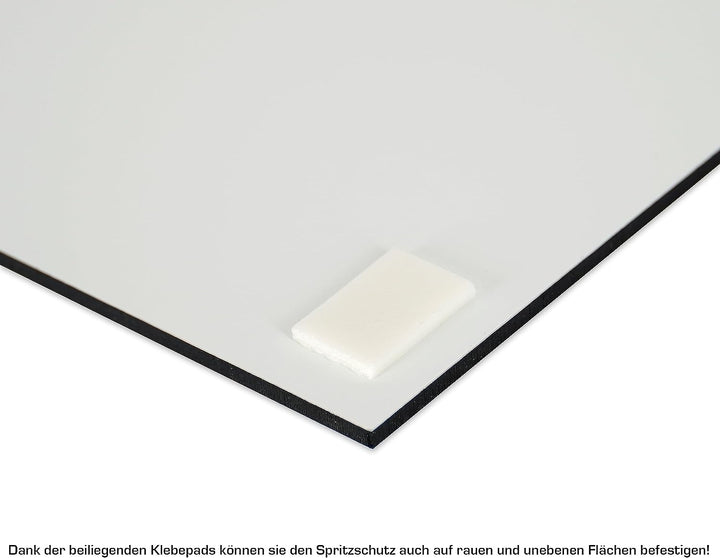 Queence | Küchen Spritzschutz Marmor Weiss 60x40x0,3 cm | Küchenrückwand | Alu-DiBond | Fliesenschut